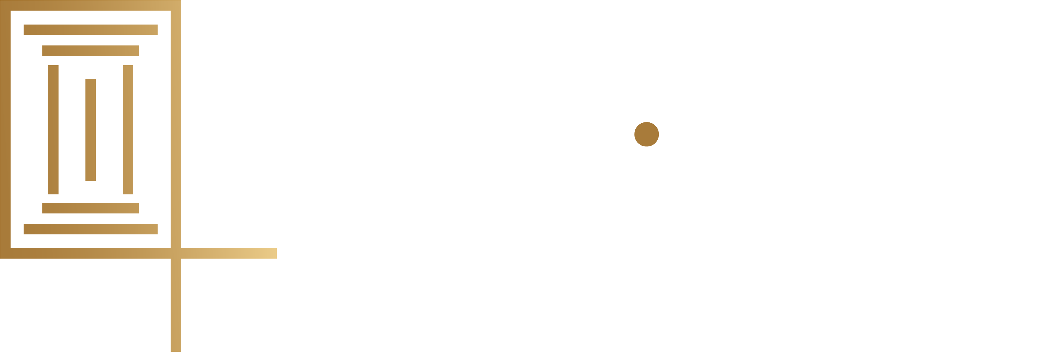 Logo Botelho Galvão Advogados branco com símbolo dourado